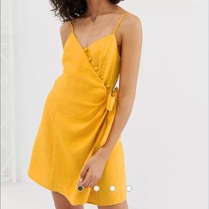 Moon River Button Wrap Mini Dress